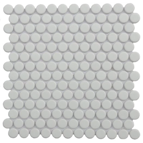White Penny Round - glass tile
